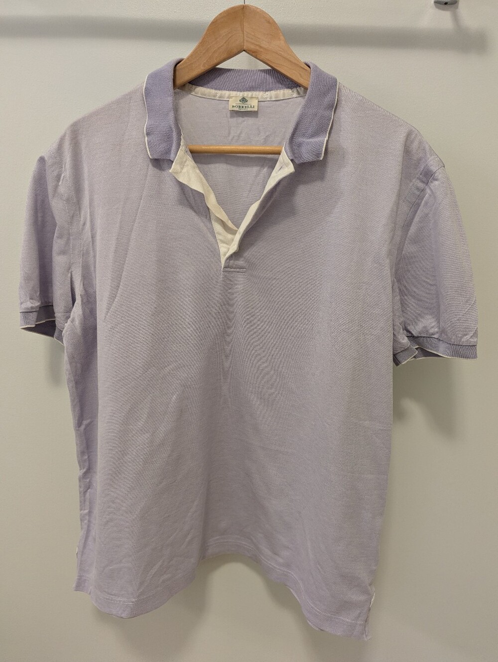 Borrelli Light Lavender Polo Made In Italy